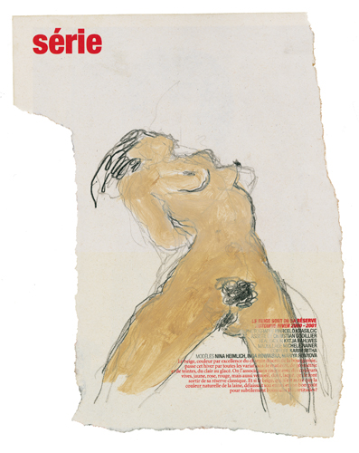 Nu - Dessin et acrylique sur papier journal